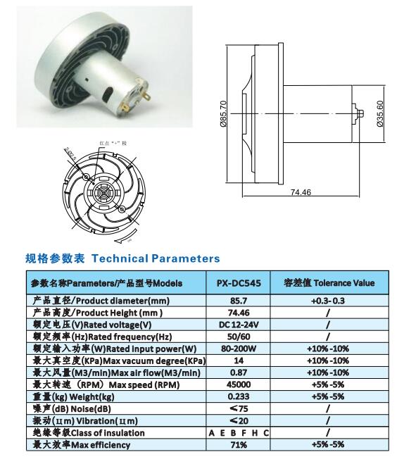 Model No : PX-DC545